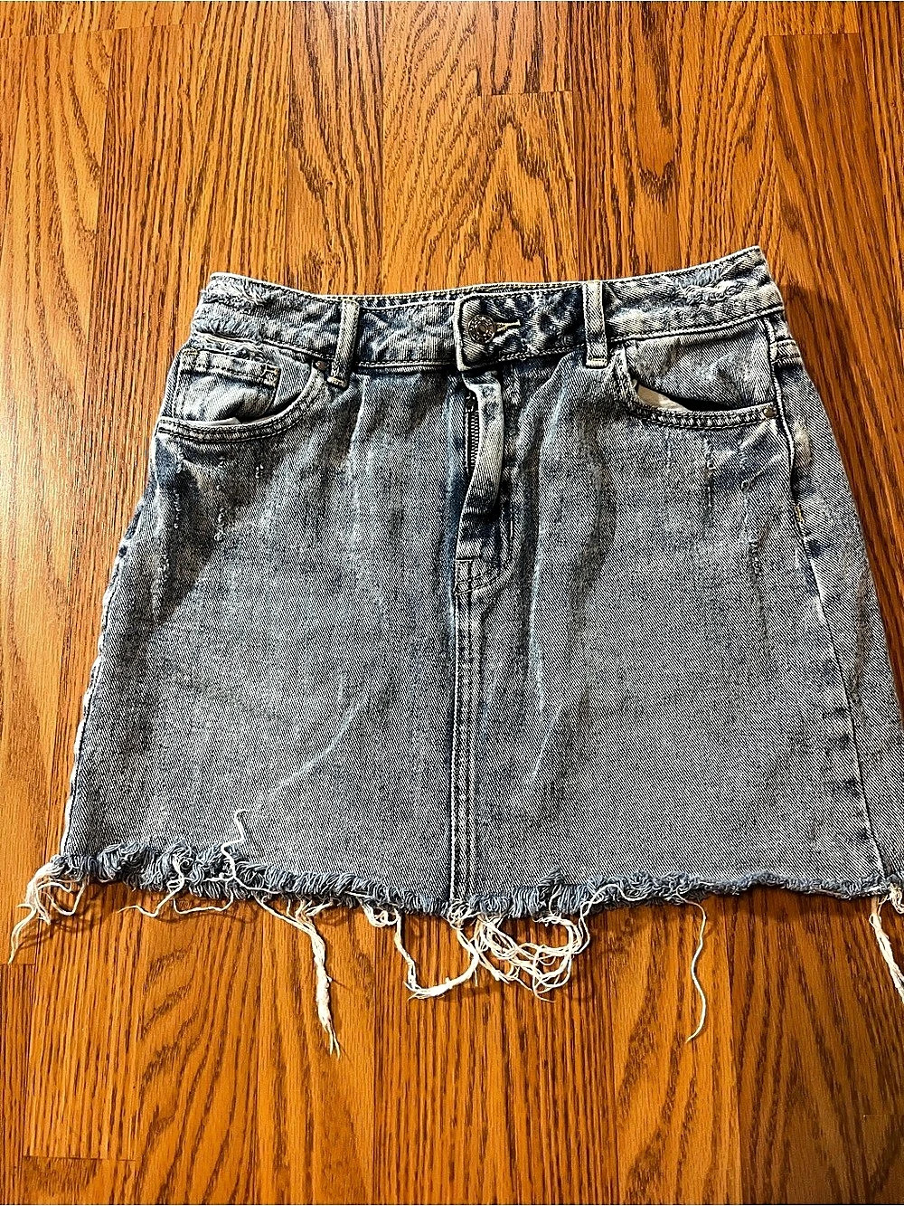 Pacsun Women's Size 26 Mini Light Wash Frayed Hem Jean Skirt